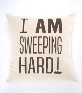 pillow with words